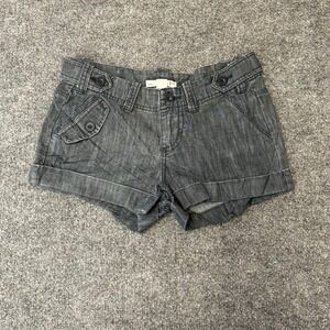 2.1 Denim Shorts Womens Size XS Grey Low Rise Cuffed Cargo Pocket Casual Mini